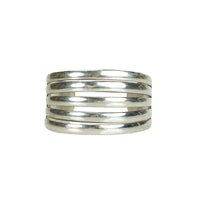 Wide Vintage Coin Silver Native American Cuff Bracelet - Gem Set Love