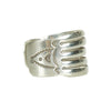 Wide Vintage Coin Silver Native American Cuff Bracelet - Gem Set Love
