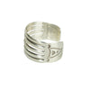 Wide Vintage Coin Silver Native American Cuff Bracelet - Gem Set Love