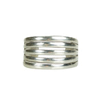 Wide Vintage Coin Silver Native American Cuff Bracelet - Gem Set Love