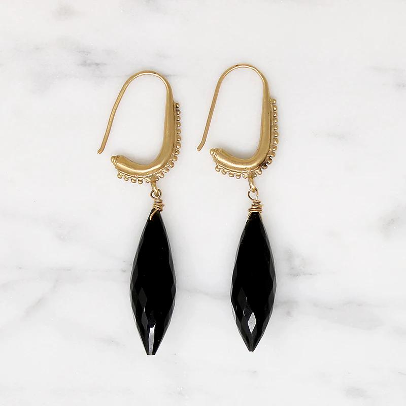 The Mughal Earring with Black Spinel Drops by brunet