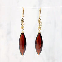 Marché Marquis Garnet Pendant Drop Earrings by brunet