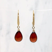 The Mughal Earring with Glossy Garnet Drops by brunet