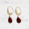 The Mughal Earring with Glossy Garnet Drops by brunet