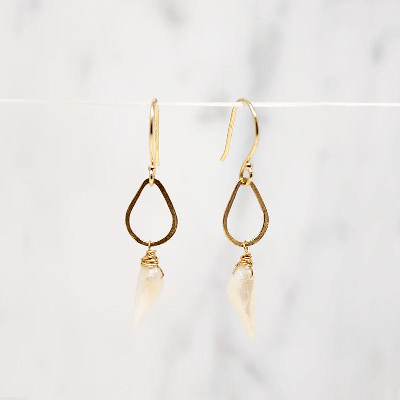American River Pearl on Handmade Gold Detail Earrings by brunet