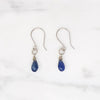 Petite Sapphire & White Gold Drop Earrings by brunet