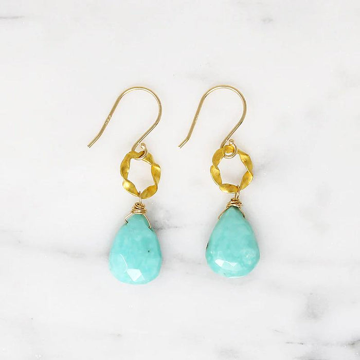 Twisted O Turquoise Ear Drops by brunet