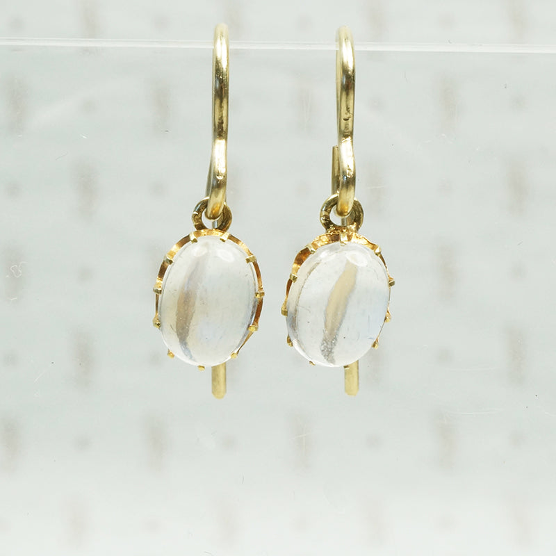 moonstone and gold drop earrings
