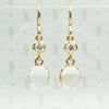 Vintage moonstone earrings with .22tcw vintage diamonds in 14k gold