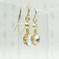 LUNA Moonstone and Diamond Ear Drops