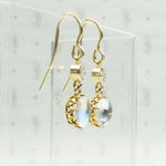 LUNA Moonstone and Diamond Ear Drops
