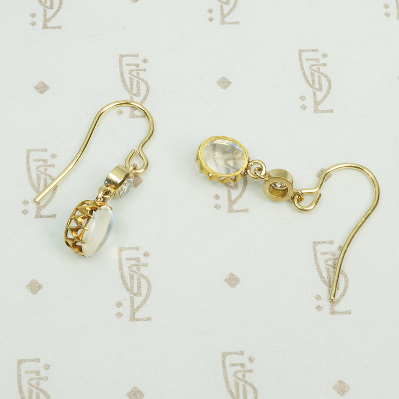 LUNA Moonstone and Diamond Ear Drops