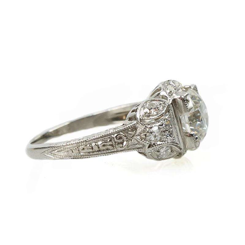 Dreamy Edwardian Diamond  Platinum Engagement Ring