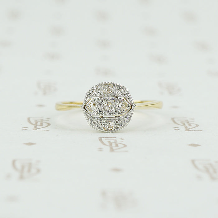 edwardian platinum on 18k ring