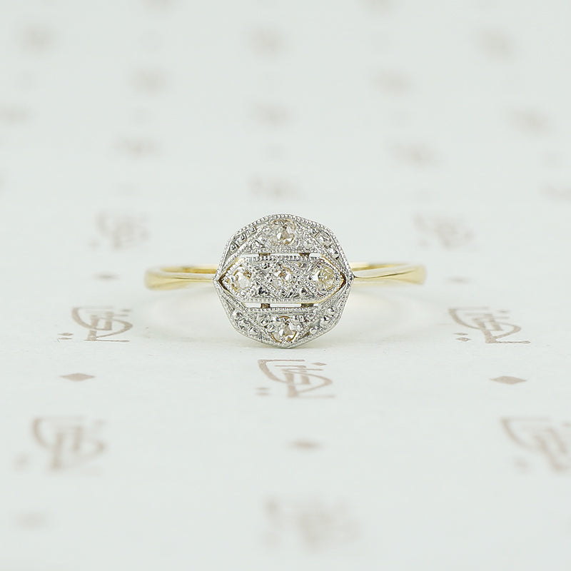 edwardian platinum on 18k ring