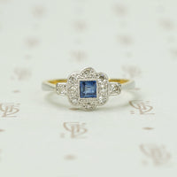 Sapphire and Diamond Vintage Ring