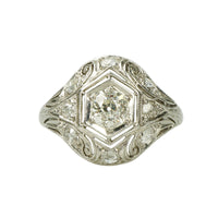 Edwardian Platinum and Old Euro Diamond Ring