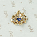 Elegant Belle Époque Diamond and Sapphire Ring