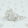 platinum edwardian diamond ring millgrain detail