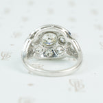 platinum edwardian diamond ring back side