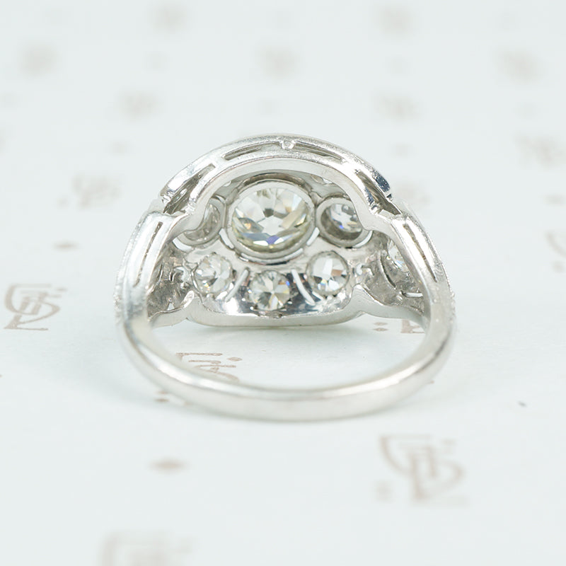 platinum edwardian diamond ring back side