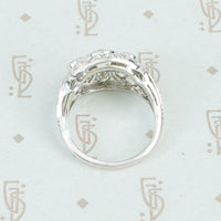 platinum edwardian diamond ring side view