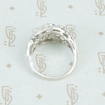 platinum edwardian diamond ring side view