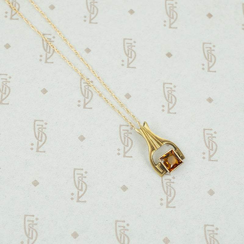 Sophisticated Arts & Crafts Citrine Pendant