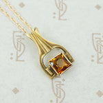 Sophisticated Arts & Crafts Citrine Pendant