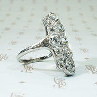 Stunning Edwardian Platinum and OEC Diamond Knuckle Ring