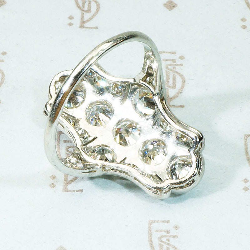 Stunning Edwardian Platinum and OEC Diamond Knuckle Ring
