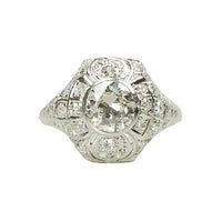 Stunning Edwardian Platinum and Diamond Engagement Ring