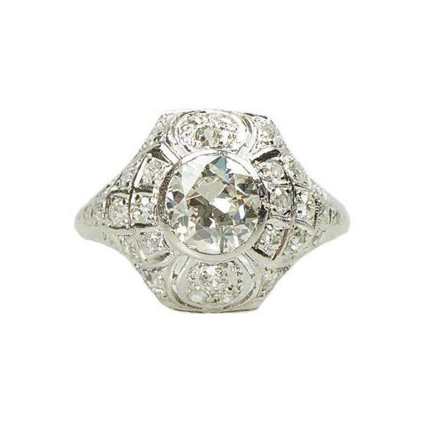 Stunning Edwardian Platinum and Diamond Engagement Ring