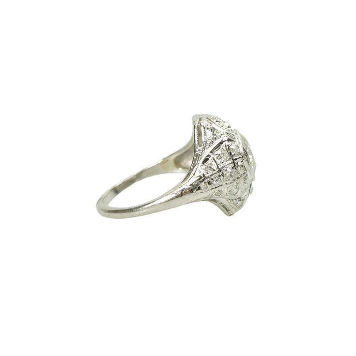 Stunning Edwardian Platinum and Diamond Engagement Ring