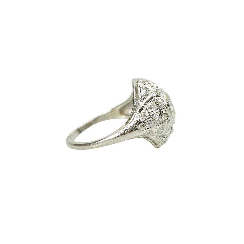 Stunning Edwardian Platinum and Diamond Engagement Ring