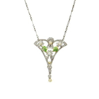 Edwardian Platinum and Diamond Foliate Necklace