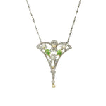 Edwardian Platinum and Diamond Foliate Necklace
