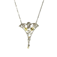 Edwardian Platinum and Diamond Foliate Necklace