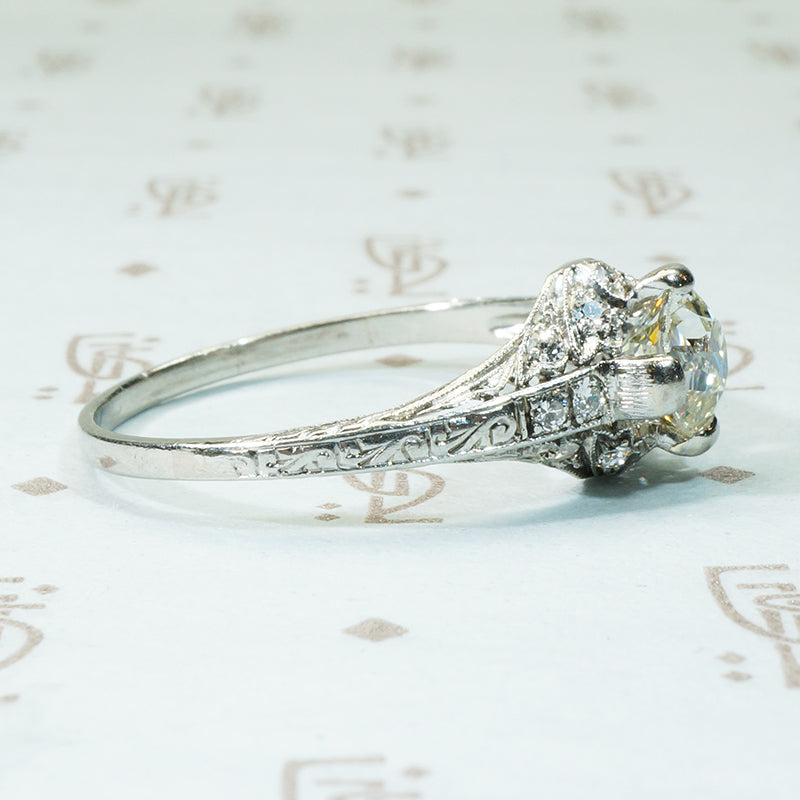 Lovely Platinum Edwardian OEC Diamond Engagement Ring