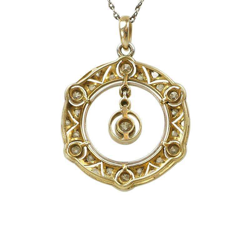 Edwardian Platinum Filigree Diamond Pendant