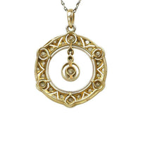 Edwardian Platinum Filigree Diamond Pendant