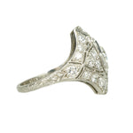 Edwardian Beauty Pavé Diamond and Platinum Ring - Gem Set Love