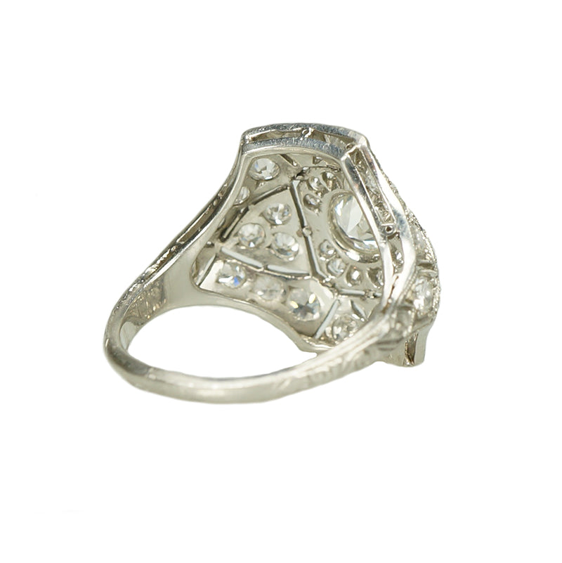Edwardian Beauty Pavé Diamond and Platinum Ring - Gem Set Love