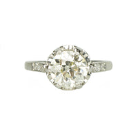 Platinum Edwardian Solitaire Engagement Ring - Gem Set Love