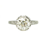 Platinum Edwardian Solitaire Engagement Ring - Gem Set Love