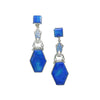 Lovely Blue Czech Glass Earrings with Pale Blue Enameling