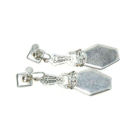Lovely Blue Czech Glass Earrings with Pale Blue Enameling