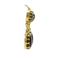 High Karat Gold Victorian Earrings set with Cabachon Garnets