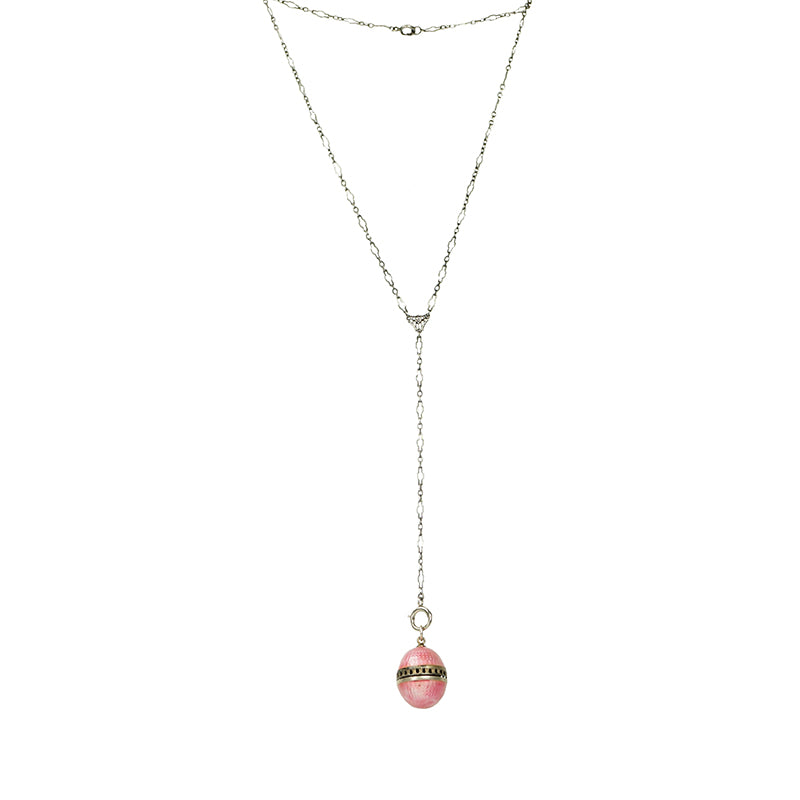 Pink Guilloché Enamel silver Vingrette