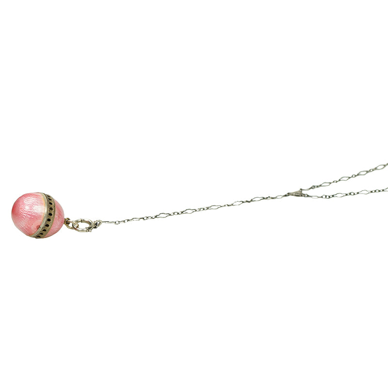 Pink Guilloché Enamel silver Vingrette